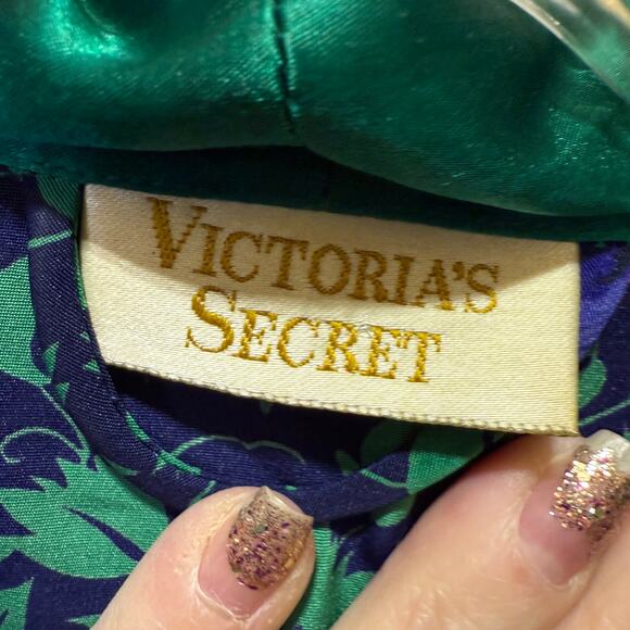 VTG Victoria’s Secret Gold Label Floral Satin Wrap Robe One Size - Picture 7 of 11